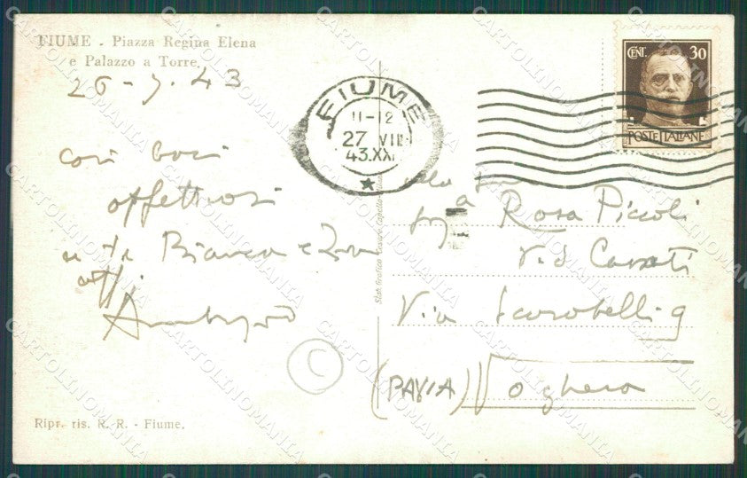 Croazia Fiume Tram cartolina QT0835 – retro
