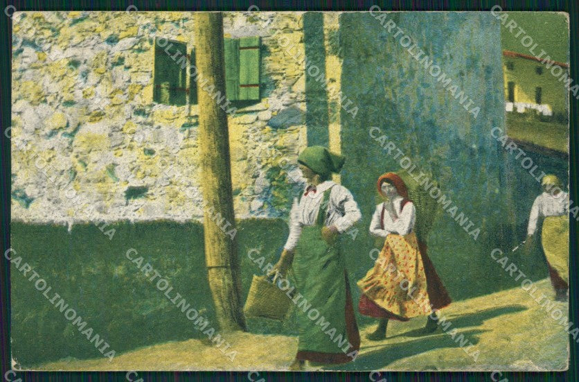 Trieste Carnia Costumi PIEGHINA cartolina QT0839 – fronte