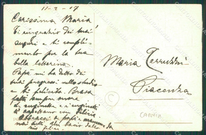 Trieste Carnia Costumi PIEGHINA cartolina QT0839 – retro