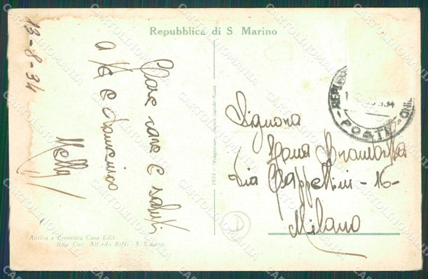 Rimini Repubblica di San Marino Convento Cappuccini PIEGA cartolina QT0860 – retro