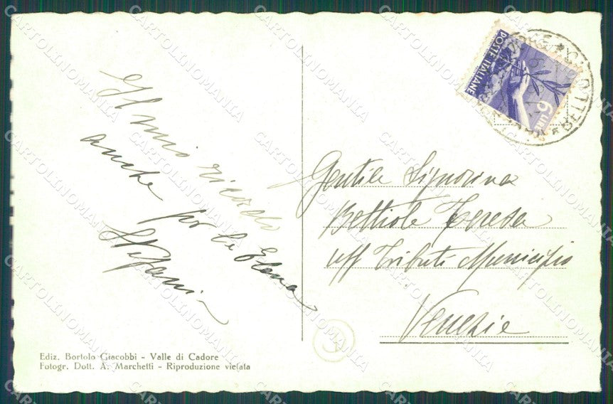 Belluno Valle di Cadore Monte Rife cartolina QT0864 – retro