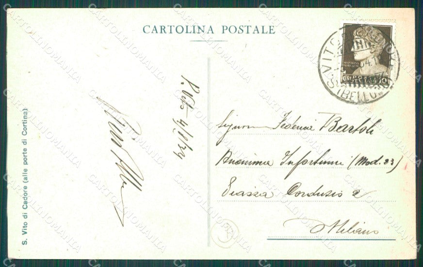 Belluno San Vito di Cadore cartolina QT0865 – retro