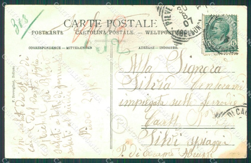 Belluno Tai di Cadore Costumi cartolina QT0894 – retro