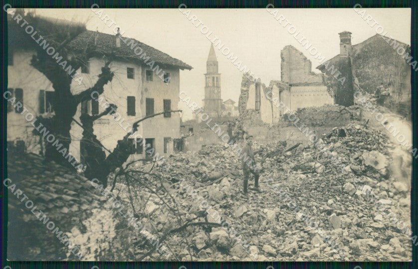 Gorizia San Canziano d'Isonzo Begliano Rovine Guerra Foto cartolina QT0919 – fronte