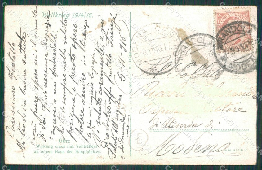 Gorizia Città Rovine Guerra ABRASA cartolina QT1008 – retro
