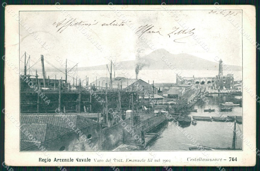 Napoli Castellammare di Stabia Varo Nave Vittorio Emanuele III cartolina QT1041 – fronte