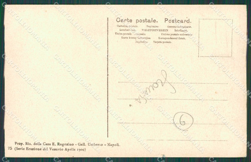 Napoli Ottajano Ottaviano SCOLLATA cartolina QT1066 – retro