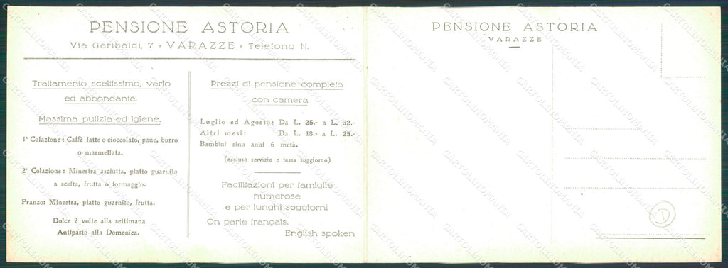 Savona Varazze Pubblicitaria Doppia FG cartolina QT1094 – retro