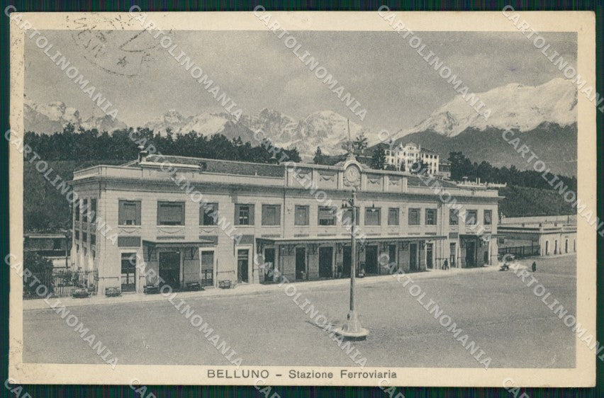 Belluno città Stazione PIEGHINE cartolina QT1107 – fronte