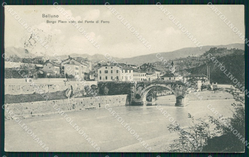 Belluno città Borgo Piave PIEGHINA cartolina QT1112 – fronte