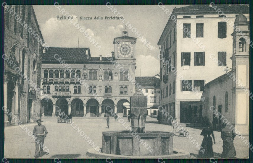 Belluno città Prefettura PIEGHINA cartolina QT1117 – fronte