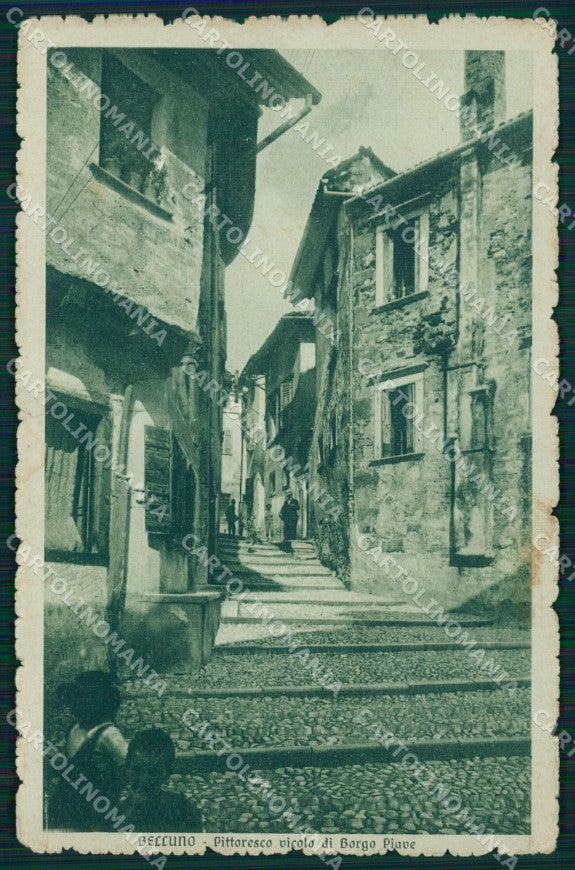 Belluno città Borgo Piave STRAPPINO PIEGHINA cartolina QT1126 – fronte