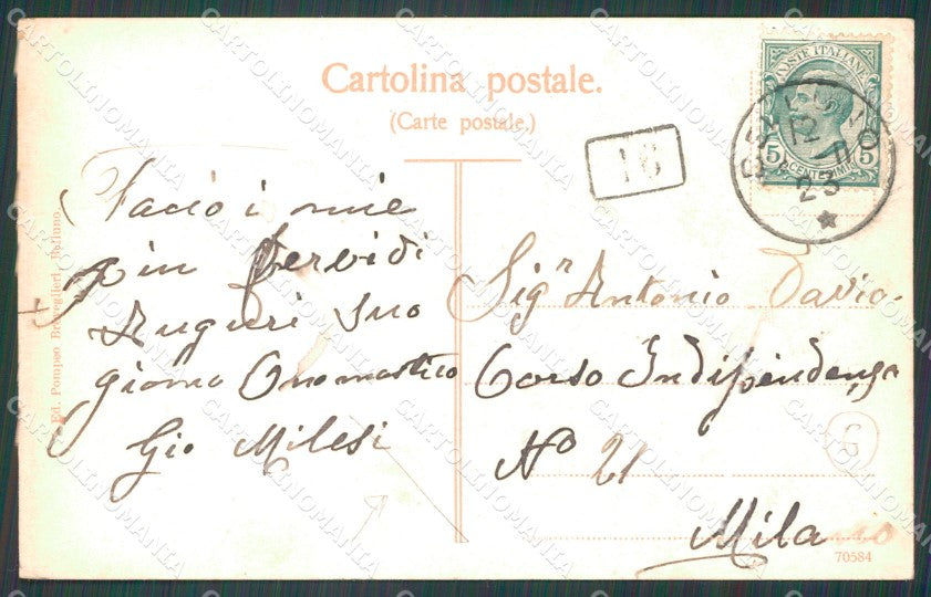 Belluno città Carrozza PIEGA cartolina QT1129 – retro