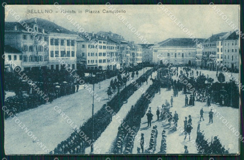 Belluno città Militari PIEGHINA RIFILATA cartolina QT1147 – fronte