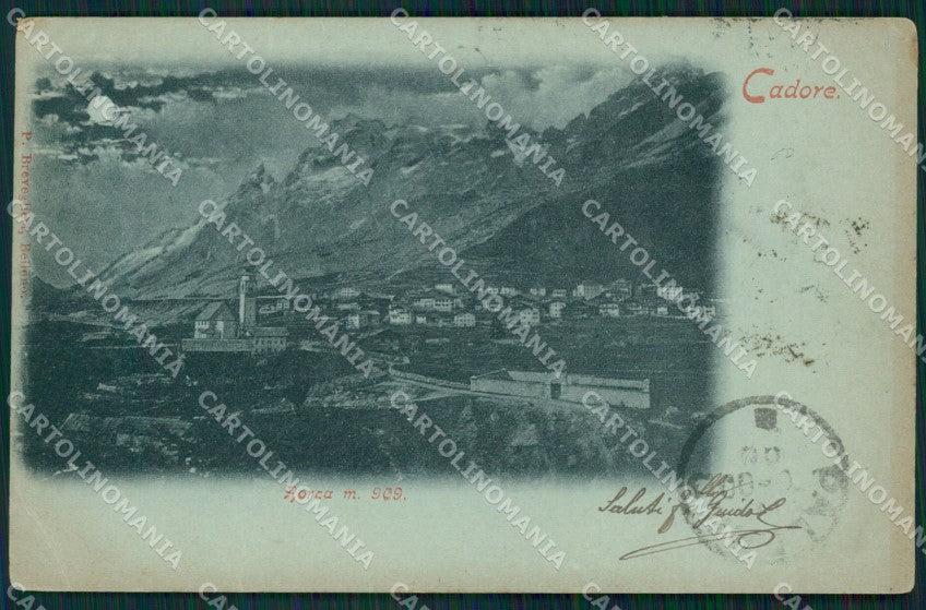 Belluno Borca di Cadore Chiaro di Luna PIEGA cartolina QT1169 – fronte