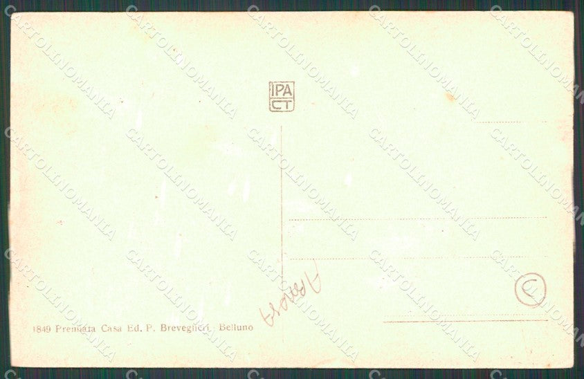 Belluno città Costumi ABRASA FORI cartolina QT1177 – retro