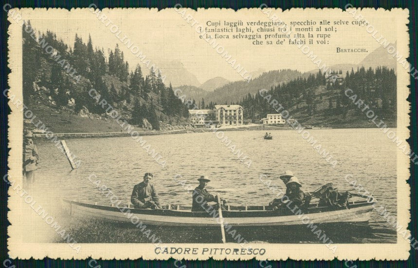 Belluno Cadore Pittoresco Barca Bertacchi cartolina QT1186 – fronte