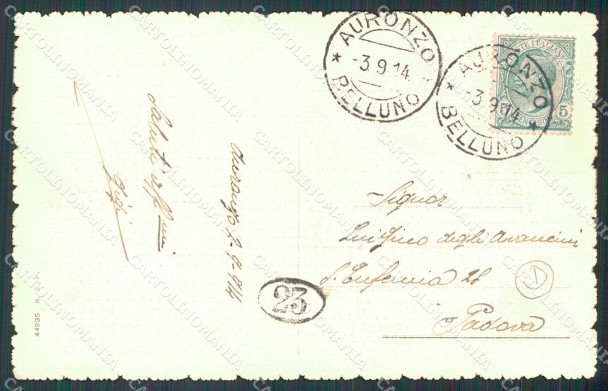 Belluno Cadore Pittoresco Barca Bertacchi cartolina QT1186 – retro