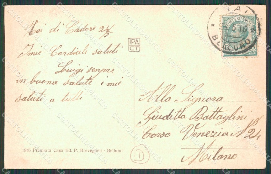 Belluno città Costumi cartolina QT1192 – retro