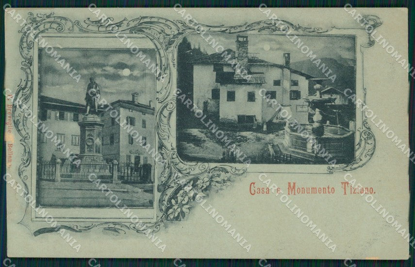 Belluno Pieve di Cadore Tiziano Vecellio ABRASA cartolina QT1201 – fronte