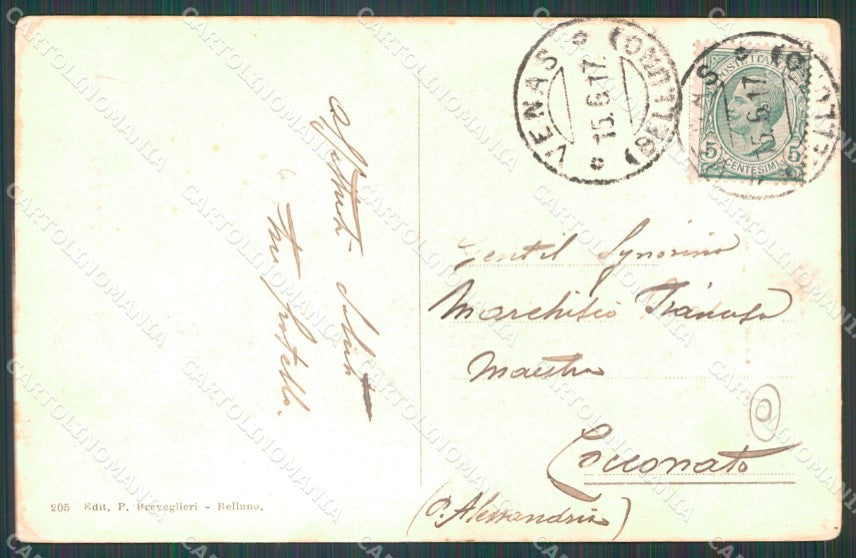 Belluno Valle di Cadore Venas di Militari Carducci cartolina QT1210 – retro