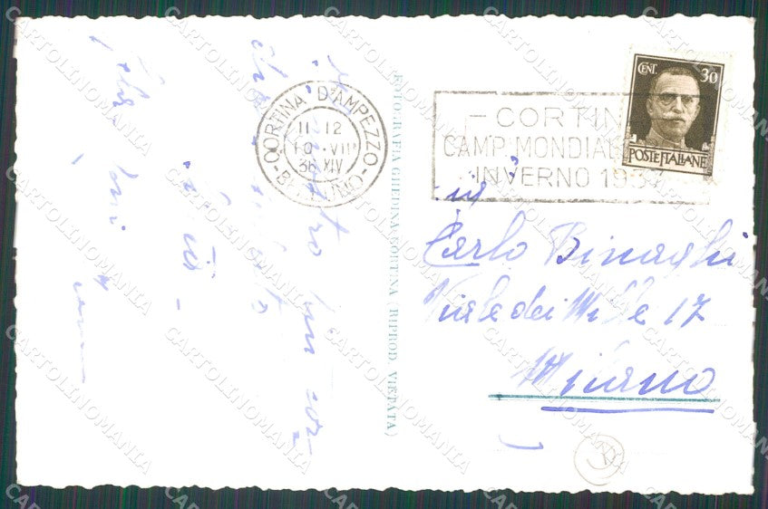 Belluno Cortina d'Ampezzo Tre Croci Piscina Foto cartolina QT1230 – retro