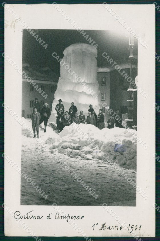 Belluno Cortina d'Ampezzo Nevicata Ghiaccio Foto cartolina QT1232 – fronte