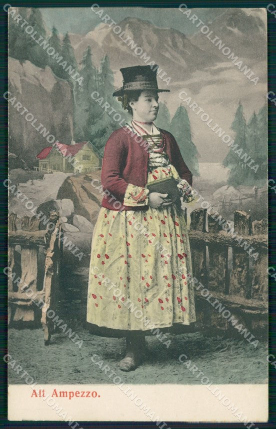 Belluno Cortina d'Ampezzo Costumi SCOLLATA cartolina QT1235 – fronte