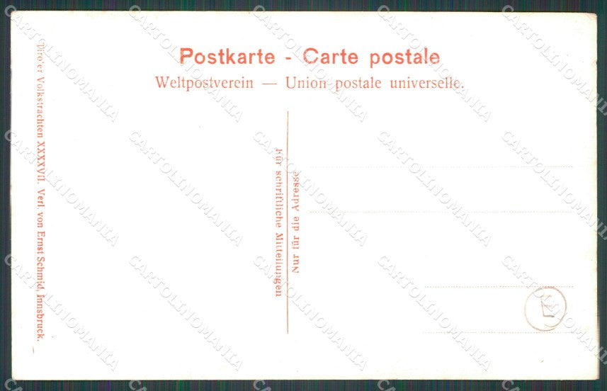 Belluno Cortina d'Ampezzo Costumi SCOLLATA cartolina QT1235 – retro
