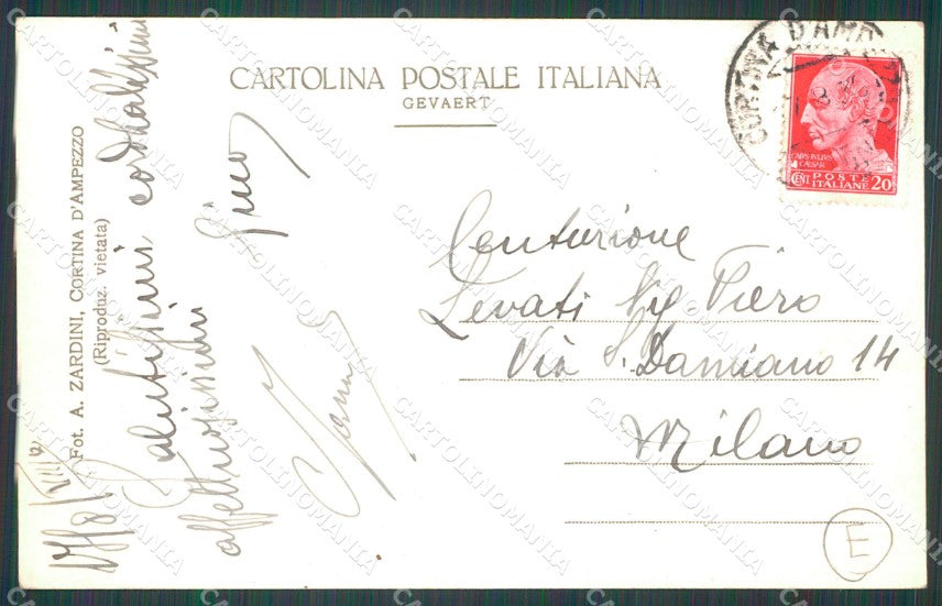 Belluno Cortina d'Ampezzo Costumi Foto cartolina QT1236 – retro