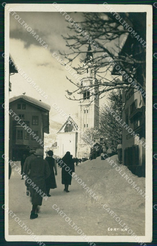 Belluno Cortina d'Ampezzo Nevicata Foto cartolina QT1237 – fronte