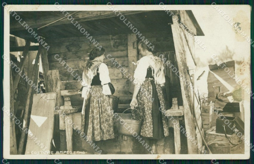 Belluno Cortina d'Ampezzo Costumi PIEGA Foto cartolina QT1238 – fronte
