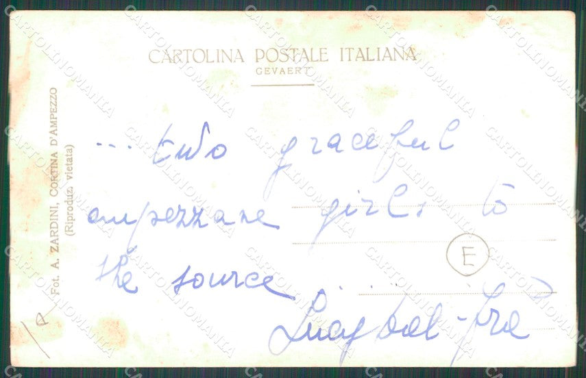 Belluno Cortina d'Ampezzo Costumi PIEGA Foto cartolina QT1238 – retro