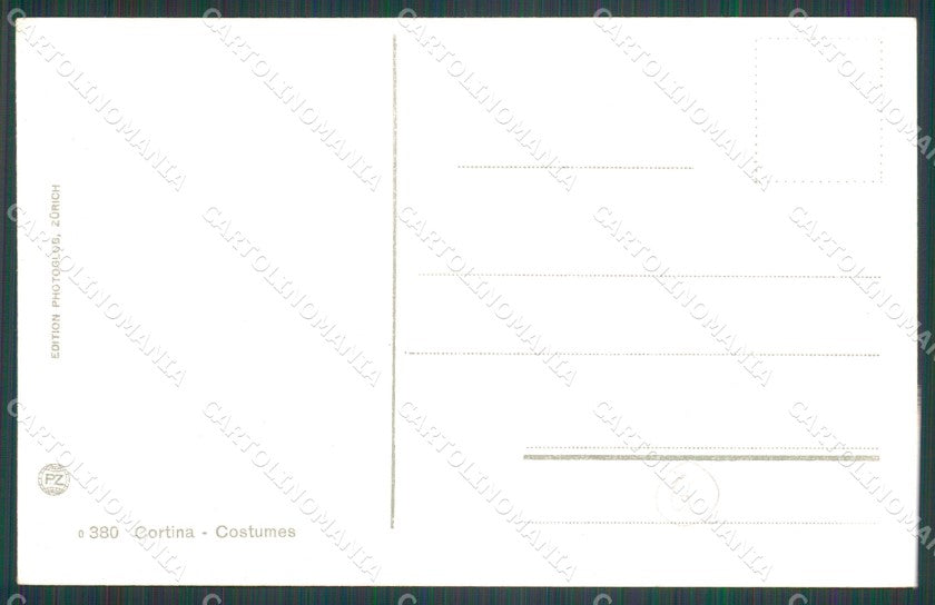 Belluno Cortina d'Ampezzo Costumi cartolina QT1243 – retro