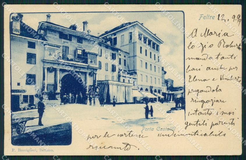 Belluno Feltre Porta Castaldi PIEGA cartolina QT1254 – fronte