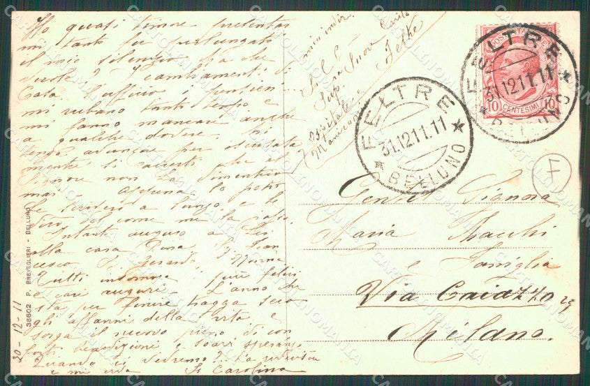 Belluno Feltre cartolina QT1266 – retro