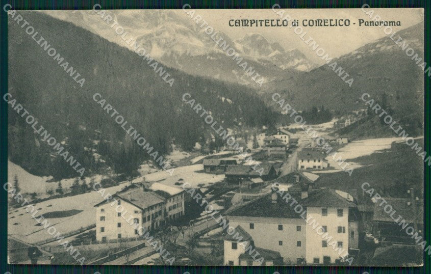 Belluno Campitello di Comelico RIFILATA cartolina QT1286 – fronte