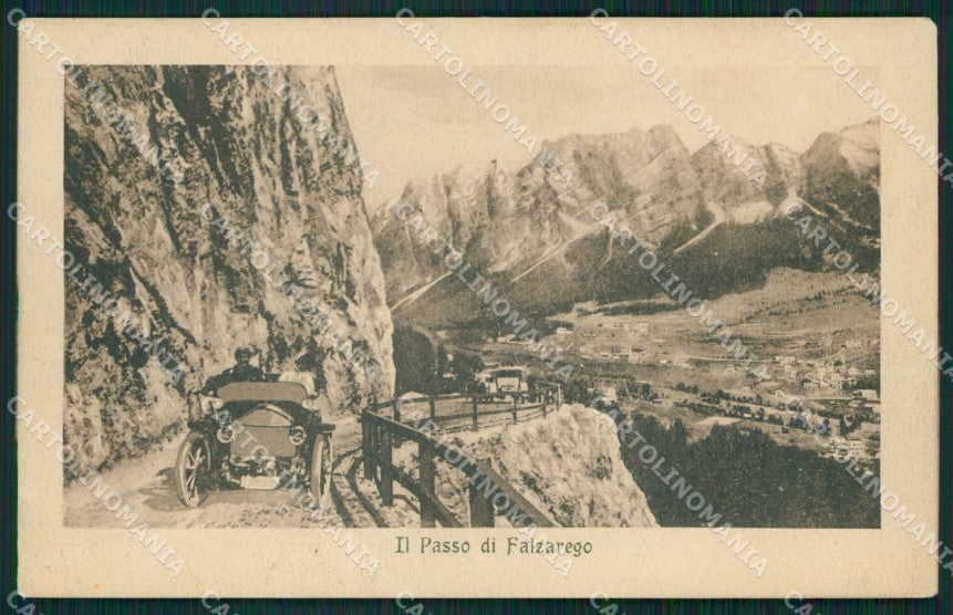 Belluno Passo Falzarego Auto cartolina QT1319 – fronte