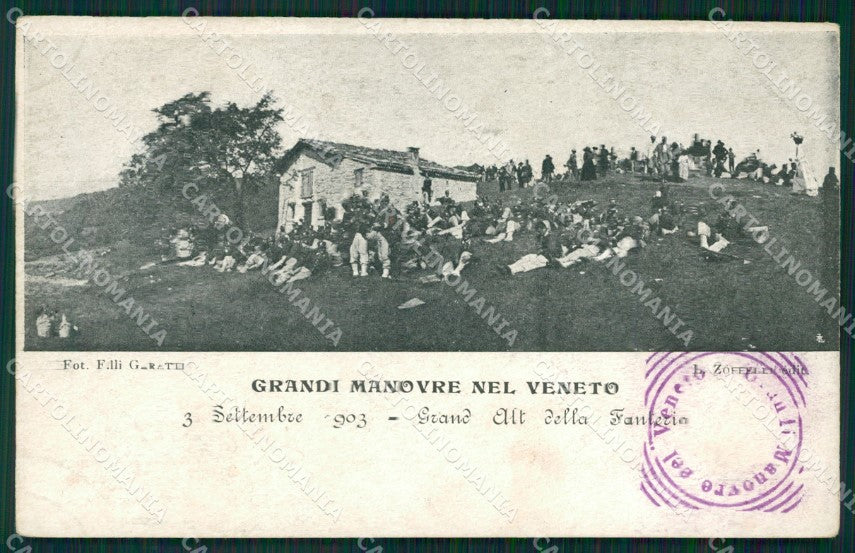 Belluno Grandi Manovre Militari cartolina QT1325 – fronte