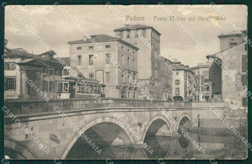 Padova Città Tram ABRASA STRAPPINO PIEGA cartolina QT1368 – fronte