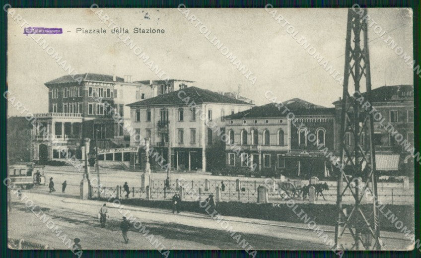 Padova Città Stazione PIEGHINA cartolina QT1388 – fronte