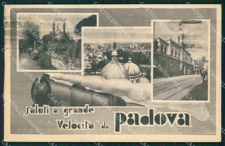 Padova Città Saluti a Grande Velocità Treno cartolina QT1501 – fronte