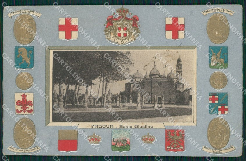 Padova Città Rilievo PIEGA cartolina QT1527 – fronte
