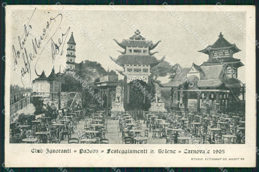 Padova Città Club Ignoranti Carnevale 1903 cartolina QT1538 – fronte