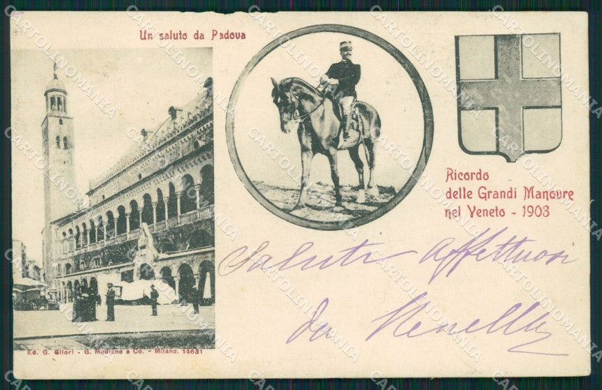 Padova Città Militari SCOLLATA ABRASA cartolina QT1539 – fronte