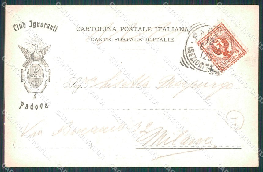 Padova Città Carnevale 1905 Club Ignoranti cartolina QT1545 – retro