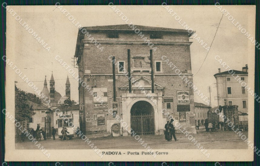 Padova Città Porta Ponte Corvo Tram cartolina QT1554 – fronte