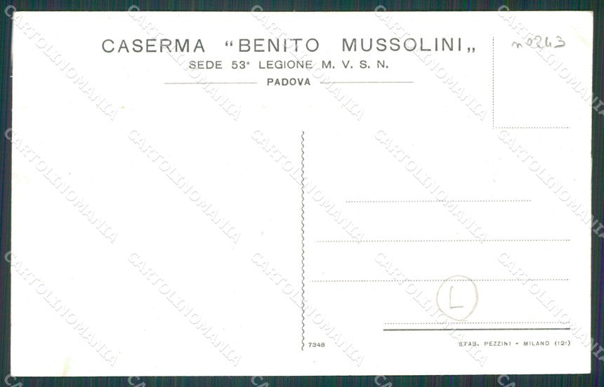 Padova Città Caserma cartolina QT1557 – retro