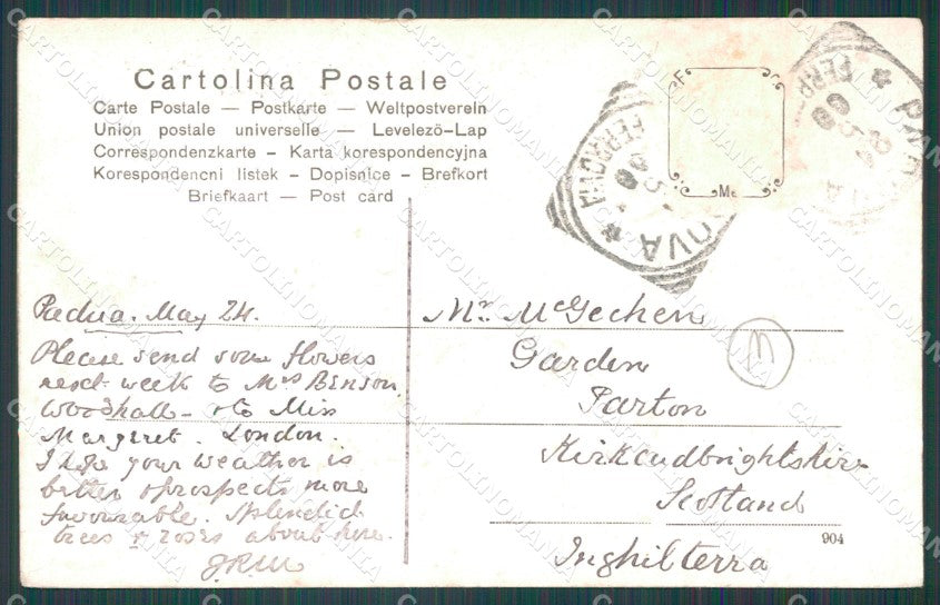 Padova Città ABRASA cartolina QT1568 – retro