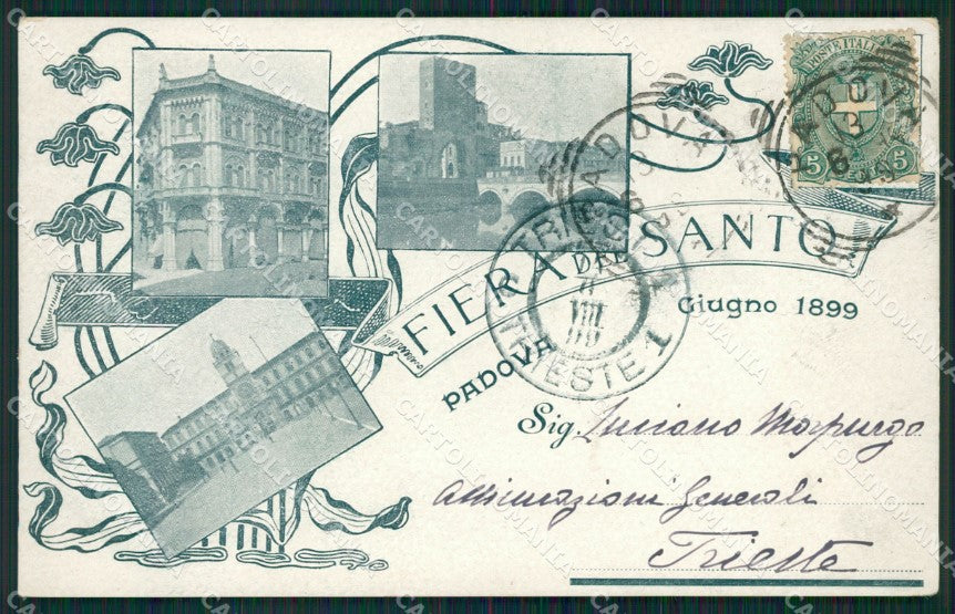 Padova Città Fiera del Santo Giugno 1899 cartolina QT1572 – fronte